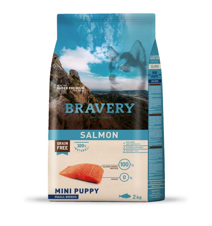 BRAVERY DOG MINI PUPPY SALMÓN  2KG