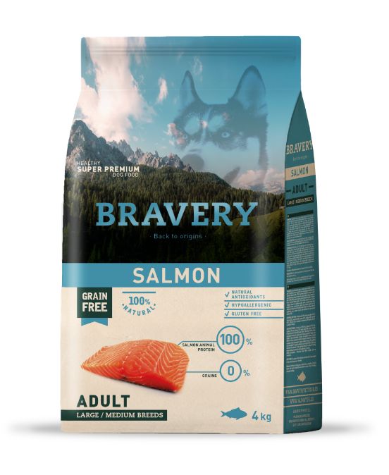 BRAVERY DOG ADULT SALMÓN  MED-LARGE BR. 4KG