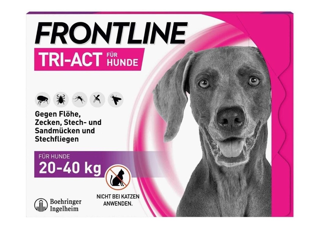 FRONTLINE TRI-ACT 6 PIPETAS DE 40 A 60 KG, 6 ml