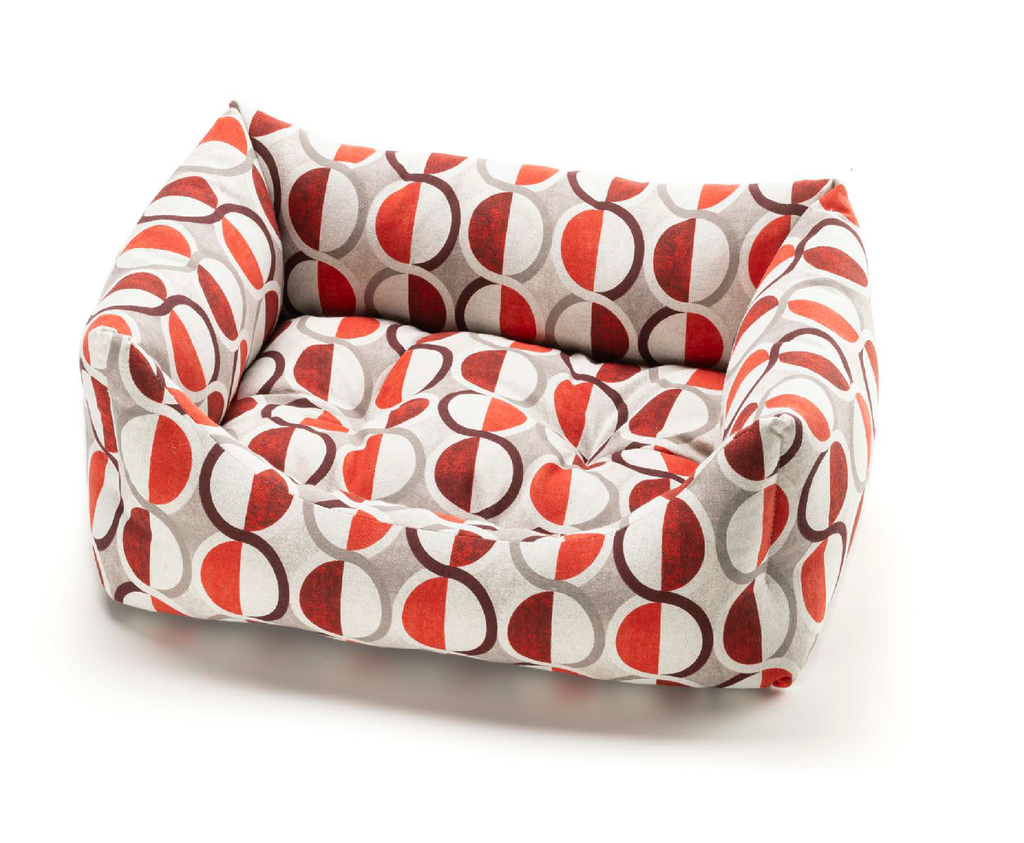 LEO PET CAMA RODI CÍRCULOS ROJOS 40X50 CM