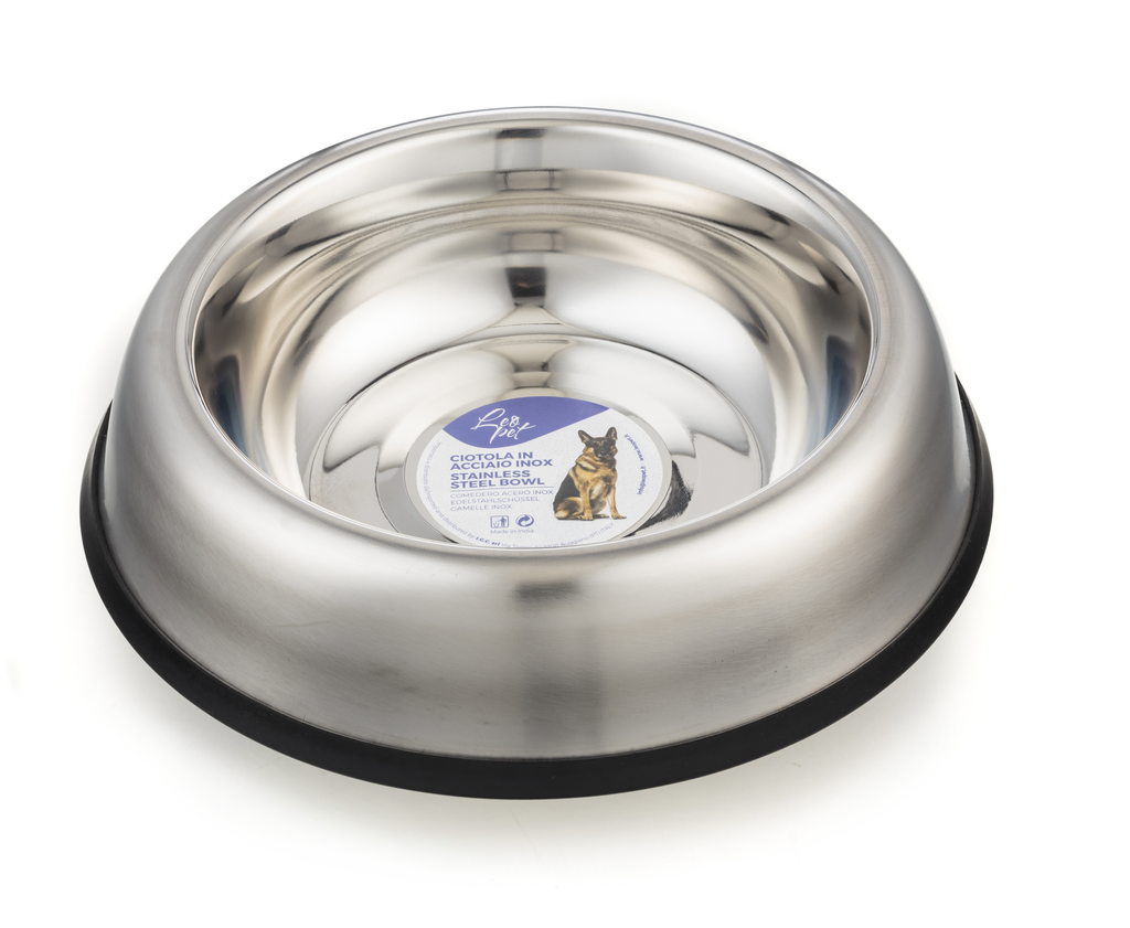 LEO PET BOWL DE ACERO INOXIDABLE ANTIDESLIZANTE 1800 ML