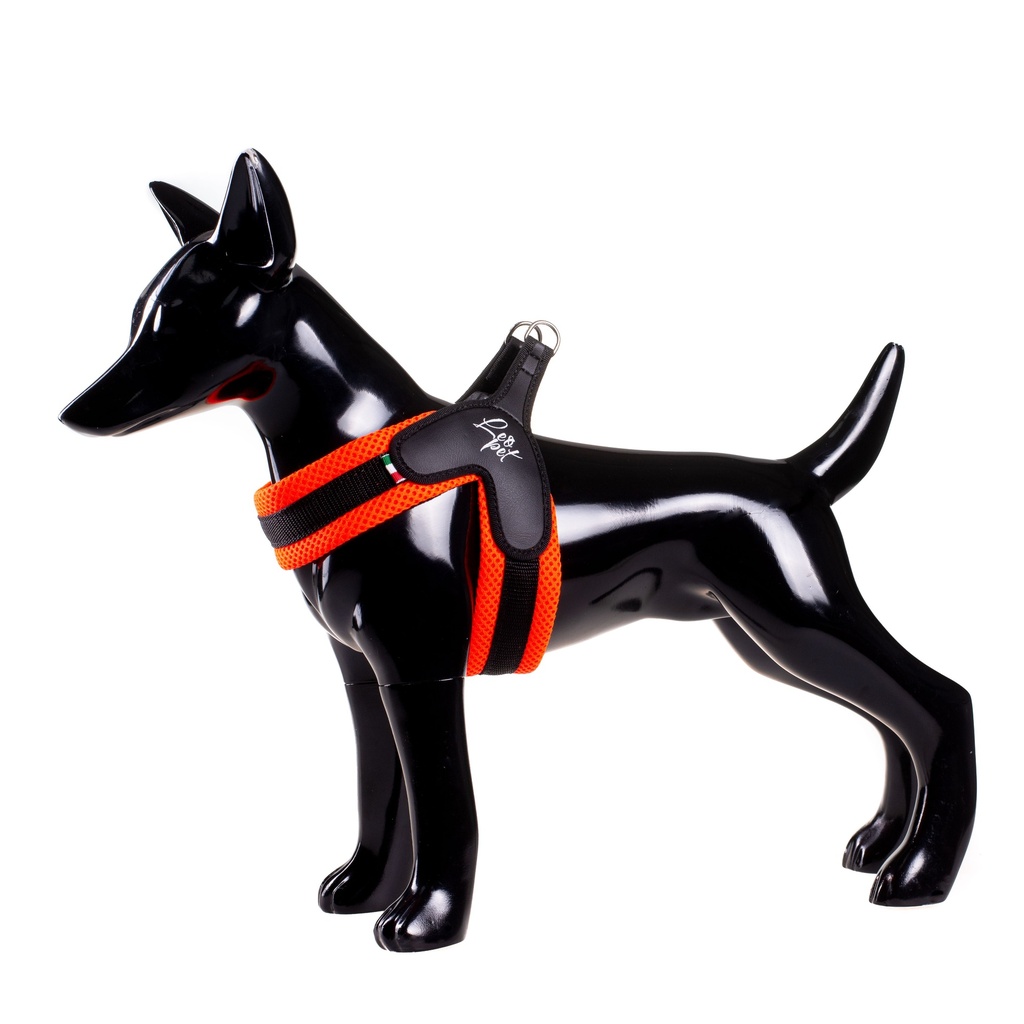 LEO PET ARNES DE PVC-NYLON-MALLA NARANJA NEON T-1 20-30CM