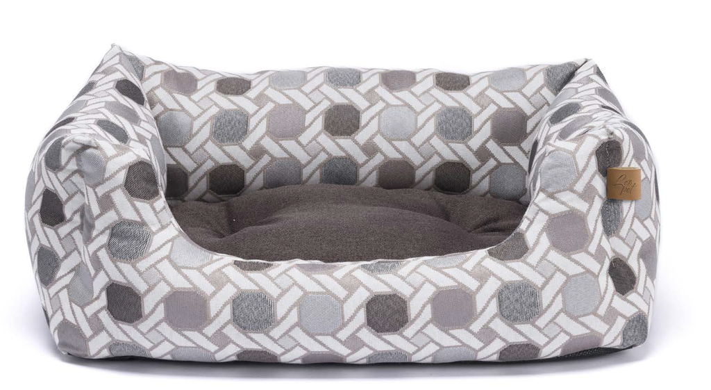 LEO PET CAMA RODI GEOMÉTRICA GRIS 45X60 CM
