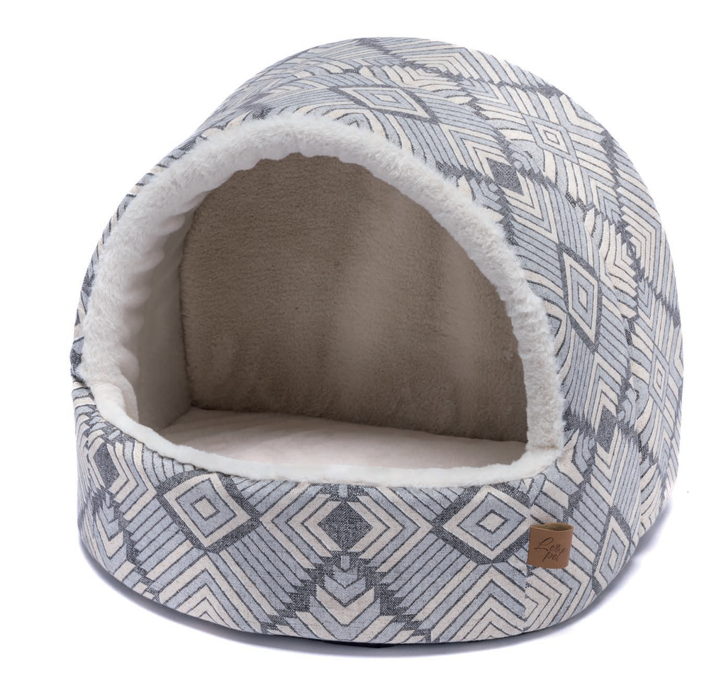 LEO PET IGLOO GRIS 44X42X42CM CON COJÍN DESMONTABLE Y PLEGABLE