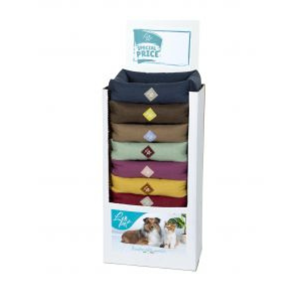 LEO PET EXPOSITOR CUNAS ELBA COLOR LISO VARIADOS 60x80 CM (10 UNIDADES POR EXPOSITOR)