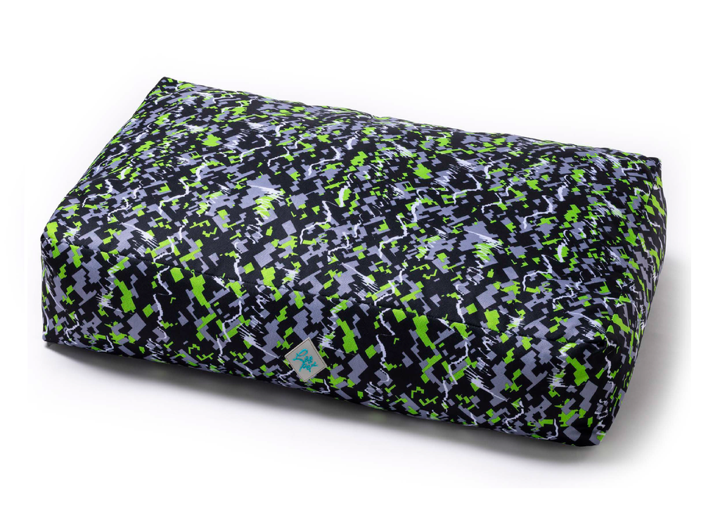 LEO PET COJÍN LADRILLO CON CREMALLERA OXFORD VERDE PIXE L RESISTENTE AL AGUA 80X120X15 CM