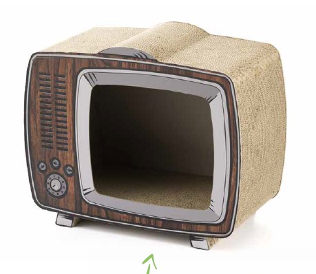 LEO PET RASCADOR GATO TV COLOR CARTÓN 43X23X35 CM