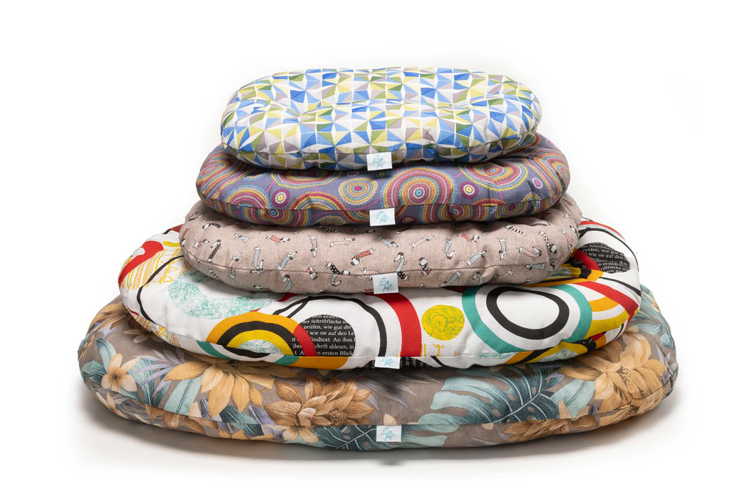 LEO PET COJÍN NETTUNO OVALADO 105X70 CM TELAS MIXTAS ESTAMPADAS