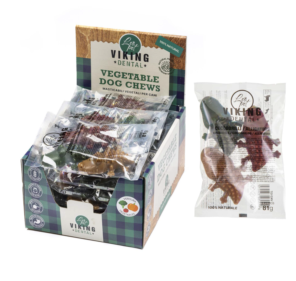 LEO PET SNACK DENTAL COCODRILO 6 CM (190 UND.)