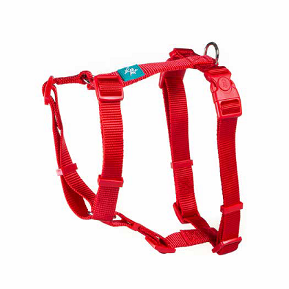 LEO PET ARNÉS H EN NYLON ROJO M 2,0 x 55-76 CM GROSOR 2,2 MM