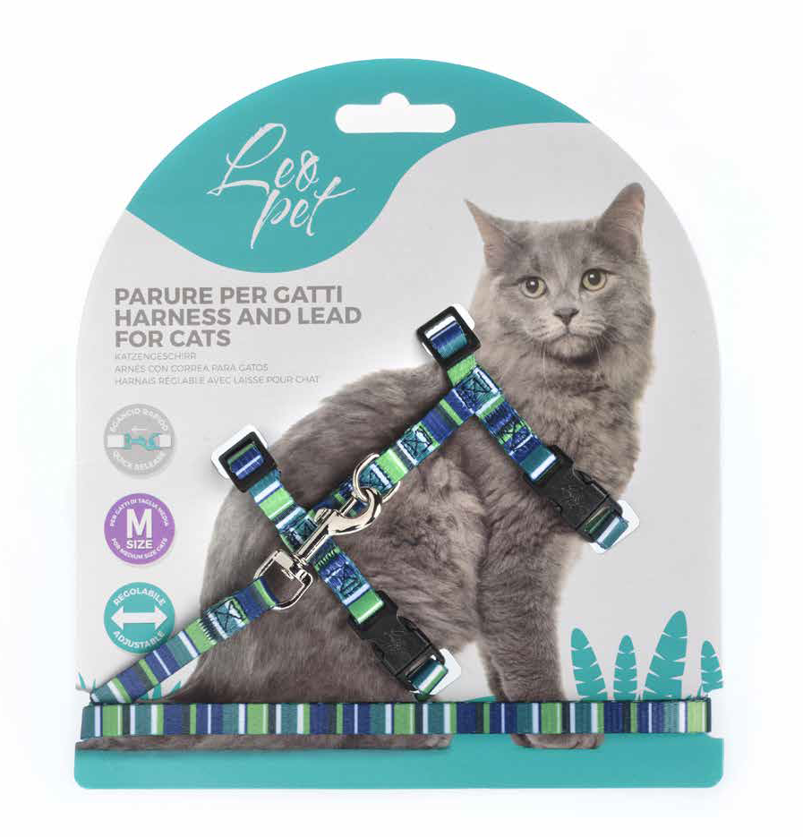 LEO PET ARNÉS MEDIANO PARA GATO ESTAMPADO DE RAYAS