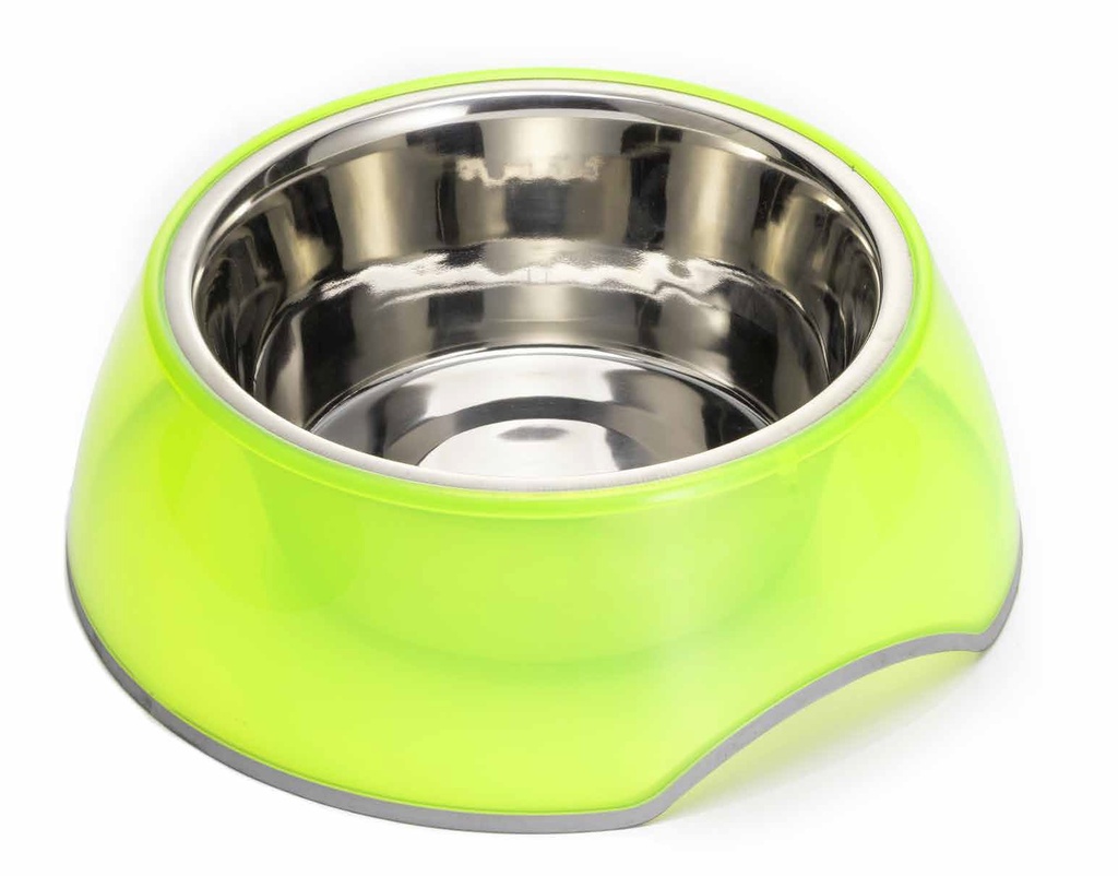 LEO PET BOL INOX, EXTERIOR PLASTICO CAL - ANTIDESLIZANTE 400 ML Ø11,0CM