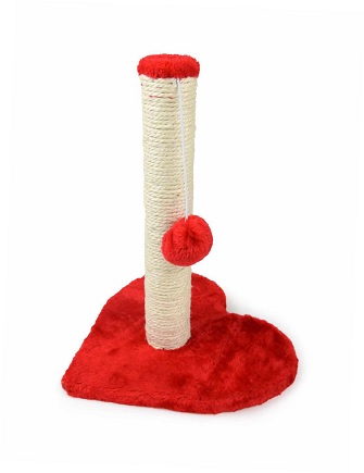 LEO PET RASCADOR GATO CORAZÓN ROJO 29X29X30H CM