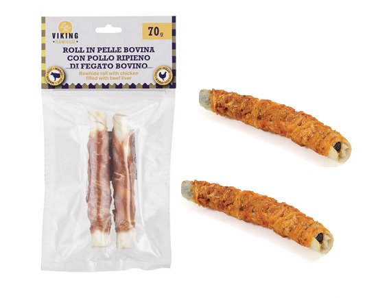 LEO PET SNACK ROLLO DE POLLO E HÍGADO 14CM (10 UND.)