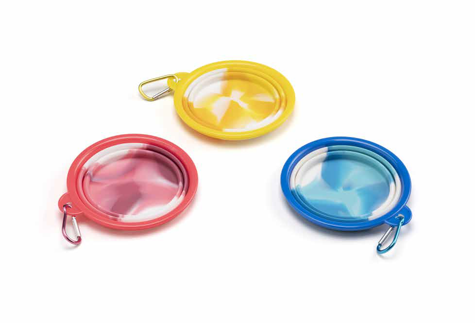 LEO PET BOL DE VIAJE DE SILICONA 450 ML COLORES SURTIDOS (3 UND.)