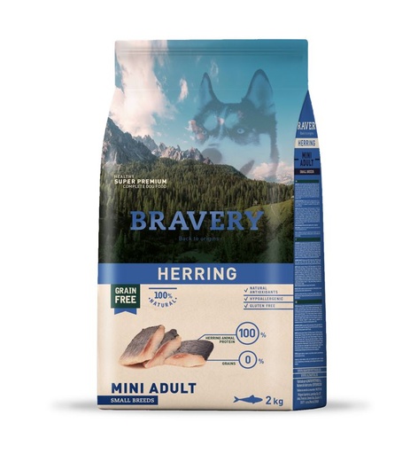 [04PE002000.0022.0192] BRAVERY DOG MINI ADULT HERRING (ARENQUE) 2KG
