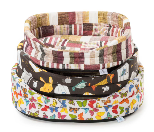 [1019000] LEO PET JUEGO DE 3 PIEZAS CAMA ESPUMA OVALADA ORFEO5 TELAS MIXTAS