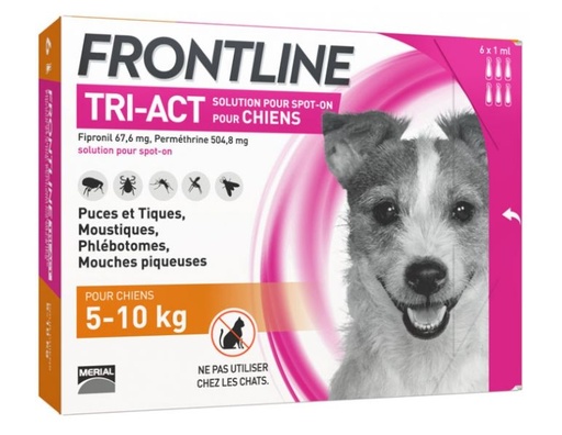 [3120007] FRONTLINE TRI-ACT 6 PIPETAS DE 5 A 10 KG, 1 ml