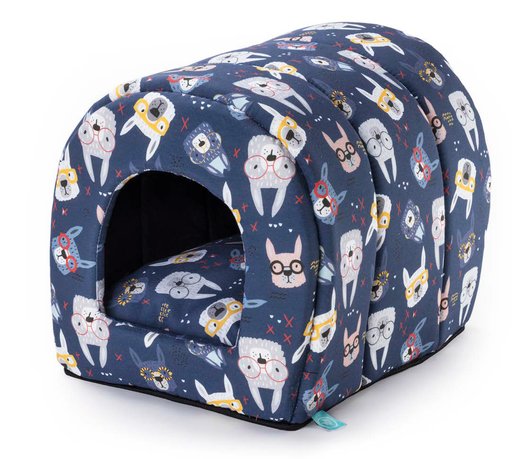 [CB1708032] LEO PET CAMA TUNEL ESPUMA "VULCANO" ESTAMPADO ALPACA 35X50X36H CM
