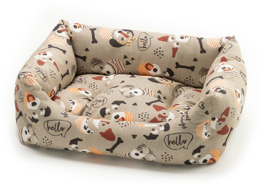 [CB3128042] LEO PET CAMA "RODI" DOGS AND BONES 45X60 CM