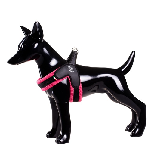 [CGM7044] LEO PET ARNES DE PVC-NYLON-MALLA ROSA FLUOR T-4 50-60CM