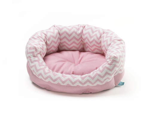 [CP3211059] LEO PET CAMA SANTORINI PUPPY ROSA ZIG ZAG 45X35X18 CM