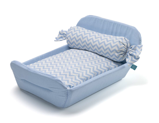 [CP3701060] LEO PET CUNA PUPPIES AZUL CLARO ZIG ZAG 45X60 CM