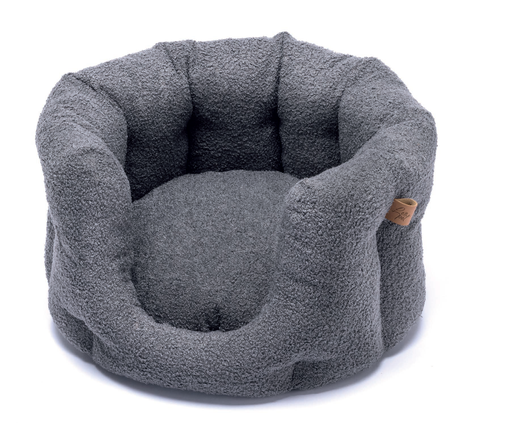 [CP9550046] LEO PET CAMA REDONDA CORFU' GRIS PELOUCHE CON CREMALLERA 50X45X27 CM