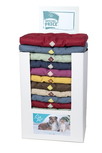 [CPM6080022S] LEO PET EXPOSITOR COLCHON LISO COLOR VARIADOS 60x80x8 CM (15 UNIDADES POR EXPOSITOR)