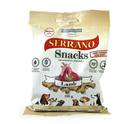 [H68179-2] SERRANO SNACK PERRO DE CORDERO (25UND.) 85GR