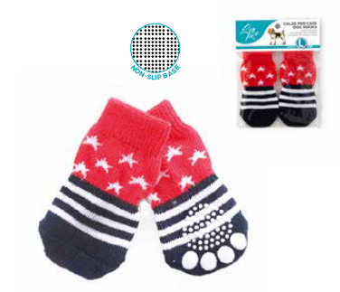 [PS008M] LEO PET CALCETINES PERRO STAR&STRIPS TALLA M PACK 2