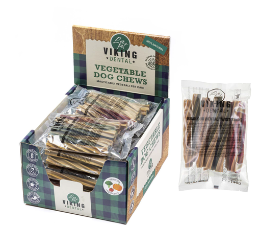 [VK0110] LEO PET SNACK DENTAL TWIST BICOLOR 12 CM TALLA-S (180 UND.)