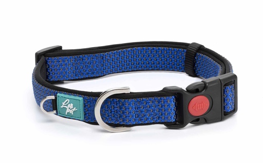 [D11029] LEO PET COLLAR DE NYLON IMPERMEABLE ADVENTURE "EAST" AZUL M 30-45 CM