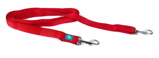 [CGM15015] LEO PET CORREA CON DOBLE MOSQUETÓN DE NYLON ROJO XL 2,5 X 300 CM GROSOR 2,2MM