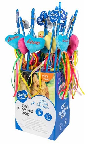 [D121046] LEO PET EXPOSITOR 53 CM CAÑA LOVE CON HIERBA GATERA COLORES MIXTOS