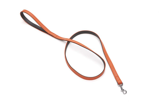 [DV49120OR] LEO PET CORREA DE CUERO BICOLOR NARANJA Y MARRÓN OSCURO 120X1.5CM